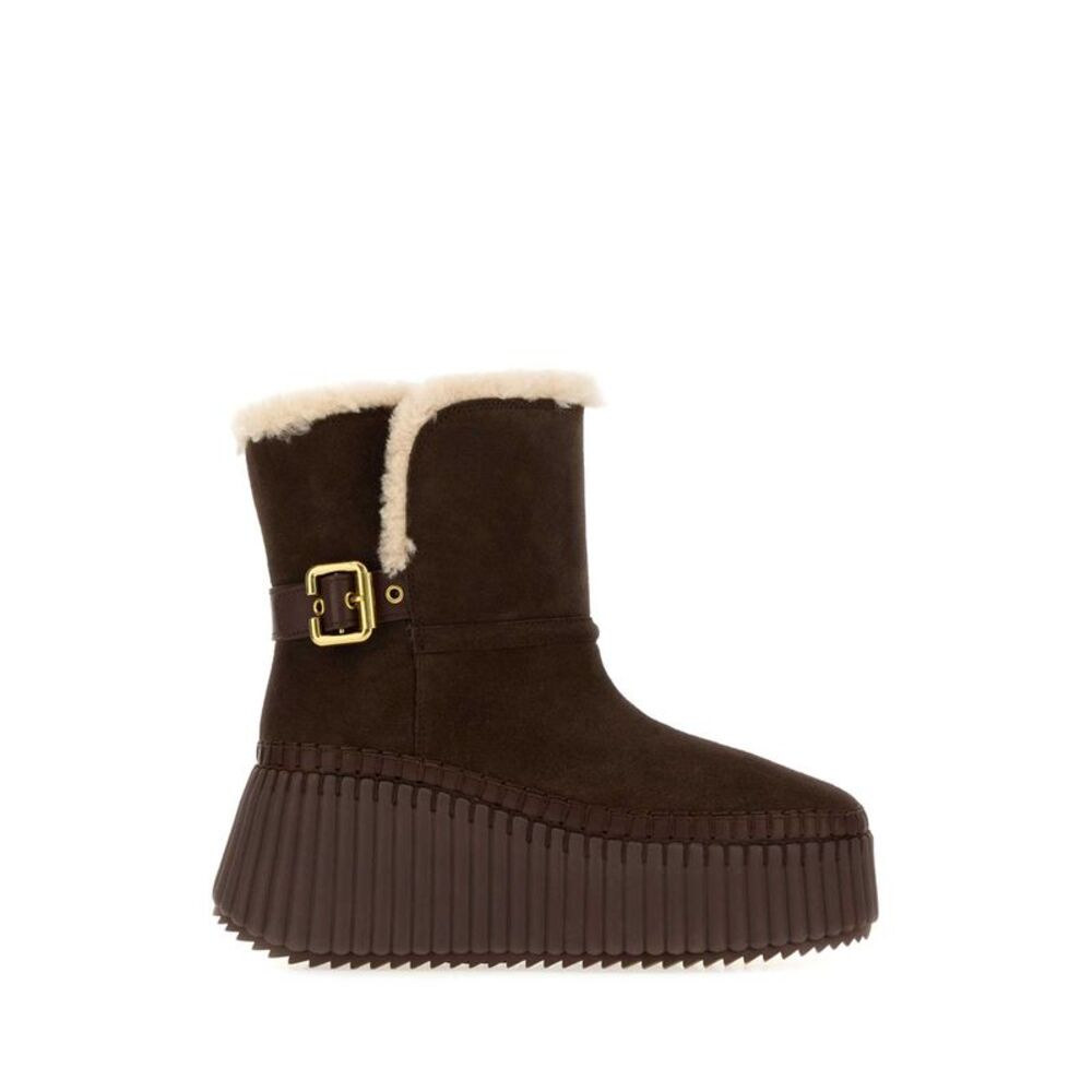 Chloe Women Chocolate Suede Nama Ankle Boots